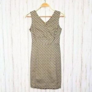 Gap Stretch Preppy Tan Geometric Printed Sheath Dress